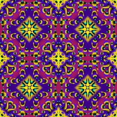 Seamless endless repeating multicolored bright ornament of different colors