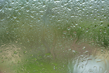 Water drops on window. Abstraction