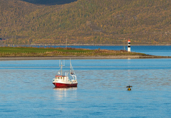 Coast of the Norwegian Sea.Tromso,Oldervik.