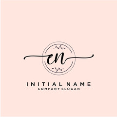 EN Beauty vector initial logo, handwriting logo.