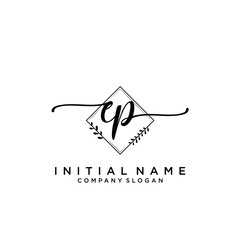 EP Beauty vector initial logo, handwriting logo.