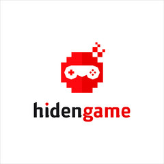 ninja logo funny pixelated warrior head for gaming design idea © lexlinx