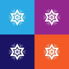 snowflake vector icon on colored background