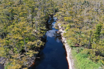 Aerial view of Fisheating Creek, Florida.