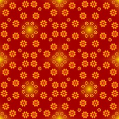 Seamless endless repeating multicolored bright ornament of different colors on combined background