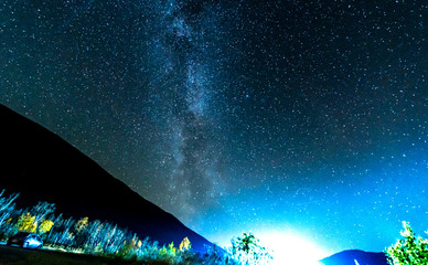 The milky way in the mountains of Norway. Troms