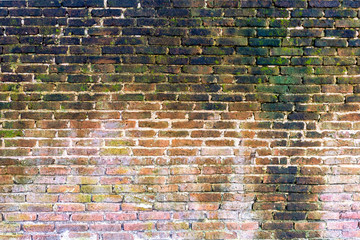 Old red brick block wall texture background. Free space for text or design.