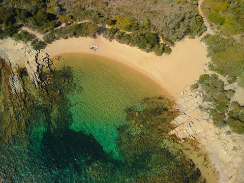 Corsica Figari Testa creek from the sky