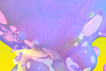 Abstract texture or background of vivid shining soap like liquid with gradient - soft focus 3D illustration of background design template