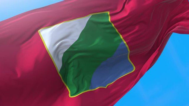 Abruzzo, region of Italy, waving flag 4K. Realistic Abruzzese background. Abruzzo background looping 3840x2160 px.