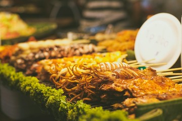 Street food market in Bangkok city