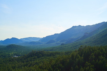 Obraz premium Mountains, nature in summer in the forest - Burabay, Northern Kazakhstan