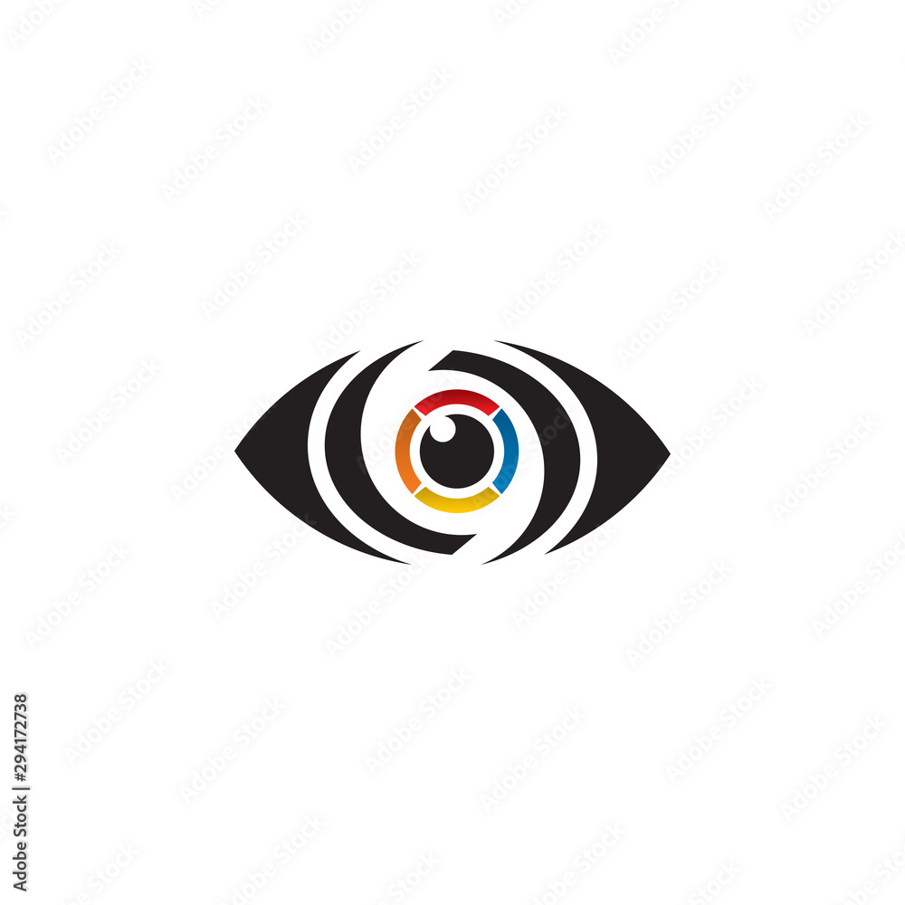 Sticker Eye logo care design vector template