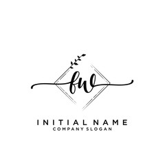 FW Beauty vector initial logo, handwriting logo.