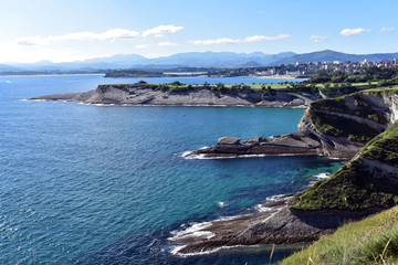Fototapeta na wymiar Panoramic view of the coast of Santander from the Bella Vista lighthouse, Spain
