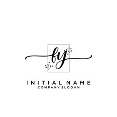 FY Beauty vector initial logo, handwriting logo.