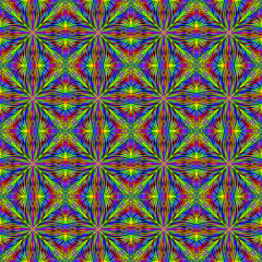 Seamless endless repeating multicolored bright ornament of different colors on combined background