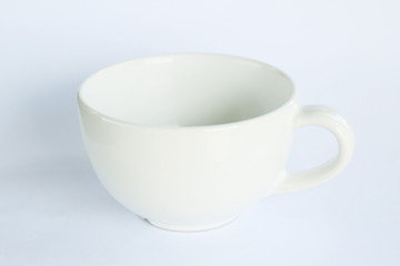 white ceramic mug on white background