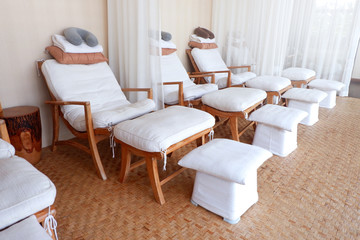 Massage beds in Spa room.