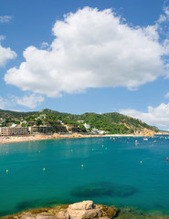 der beliebte Badeort Tossa de Mar an der Costa Brava in Katalonien,Mittelmeer,Spanien