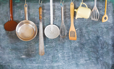 Kitchen utensils for commercial kitchen, restaurant,cooking, culinary concept.