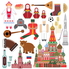 Obraz premium Russia Icon Collection, Russian Federation Artwork (vector Art)