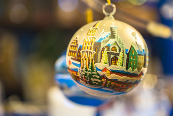 Christmas ball handmade painted at Christkindlesmarkt Nuremberg