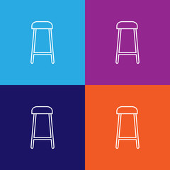 bar stool icon. Element of furniture for mobile concept and web apps. Thin line icon for website design and development, app development