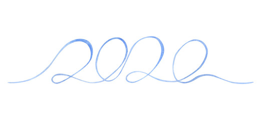 Author's inscription 2020, in blue imitating ice. Perfect for winter, New Year's designs, postcards, calendar.