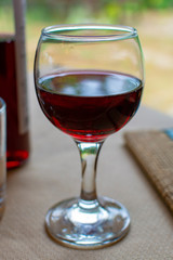 Red greek wine from Nemea region, wine tasting