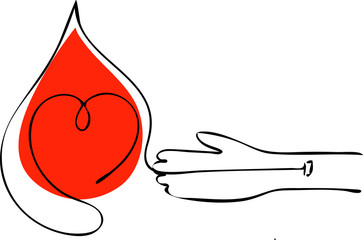 Vector abstract logo associated with blood donation.