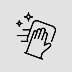 Obraz premium Cleaning service. Flat vector icon with hand in rubber glove