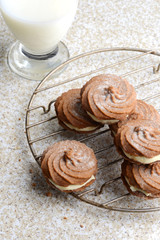 top view gingerbread swirl cookies