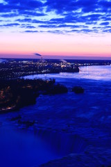 sunset over the Niagara waterfall