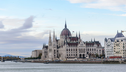 Obraz premium Hungarian Parliament in Budapest, Hungary.
