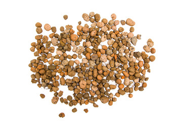 Drainage pebbles isolated on white