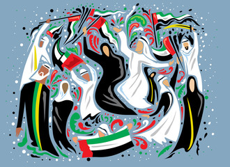 Fototapeta na wymiar UAE Flag Artwork (Vector Art)