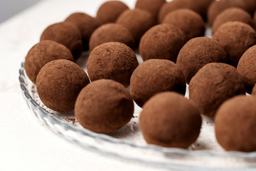 French Truffle Candy. Home made, healthy dessert.
