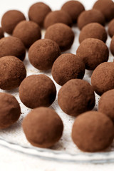 French Truffle Candy. Home made, healthy dessert.