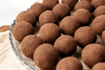 French Truffle Candy. Home made, healthy dessert.