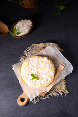 a simple quark coconut cake from the tin