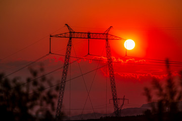 Solar disk at the sunset