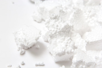 Fototapeta na wymiar Pieces of Styrofoam isolated on white