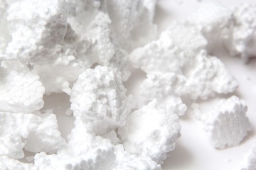 Pieces of Styrofoam isolated on white