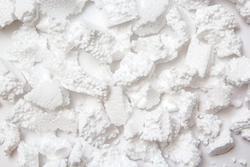Pieces of Styrofoam isolated on white