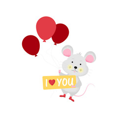 Isolated cute cartoon Mouse