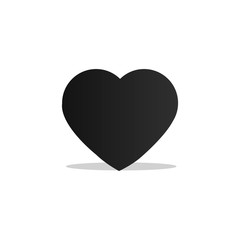 Black heart on white background. Icon