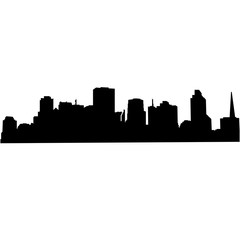 Silhouetted city vector illustration.