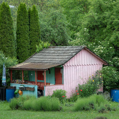 old wooden house in the village