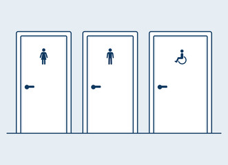 Bathroom doors illustration